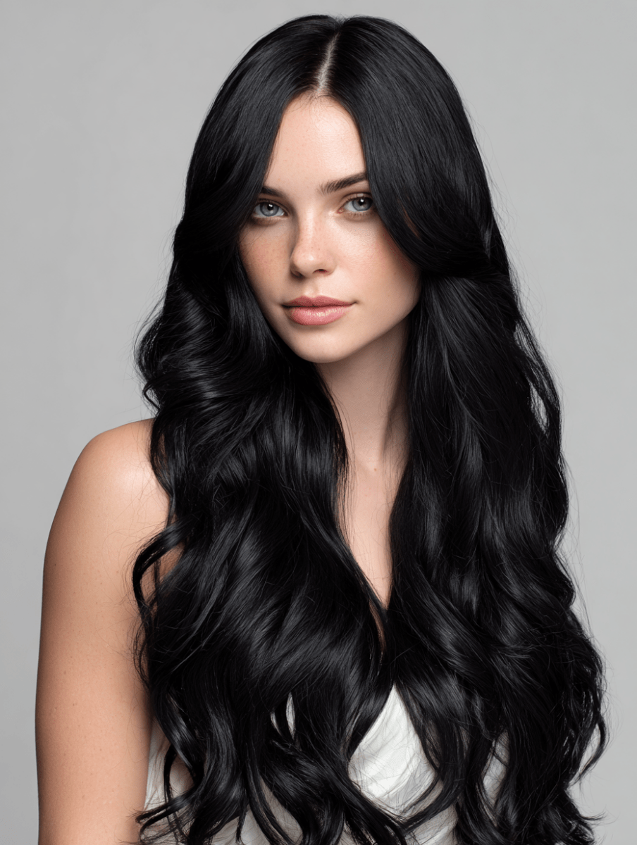 Clip - In, 100 Grs Human hair (7 pcs set) - Black - Eterna Luxe Hair