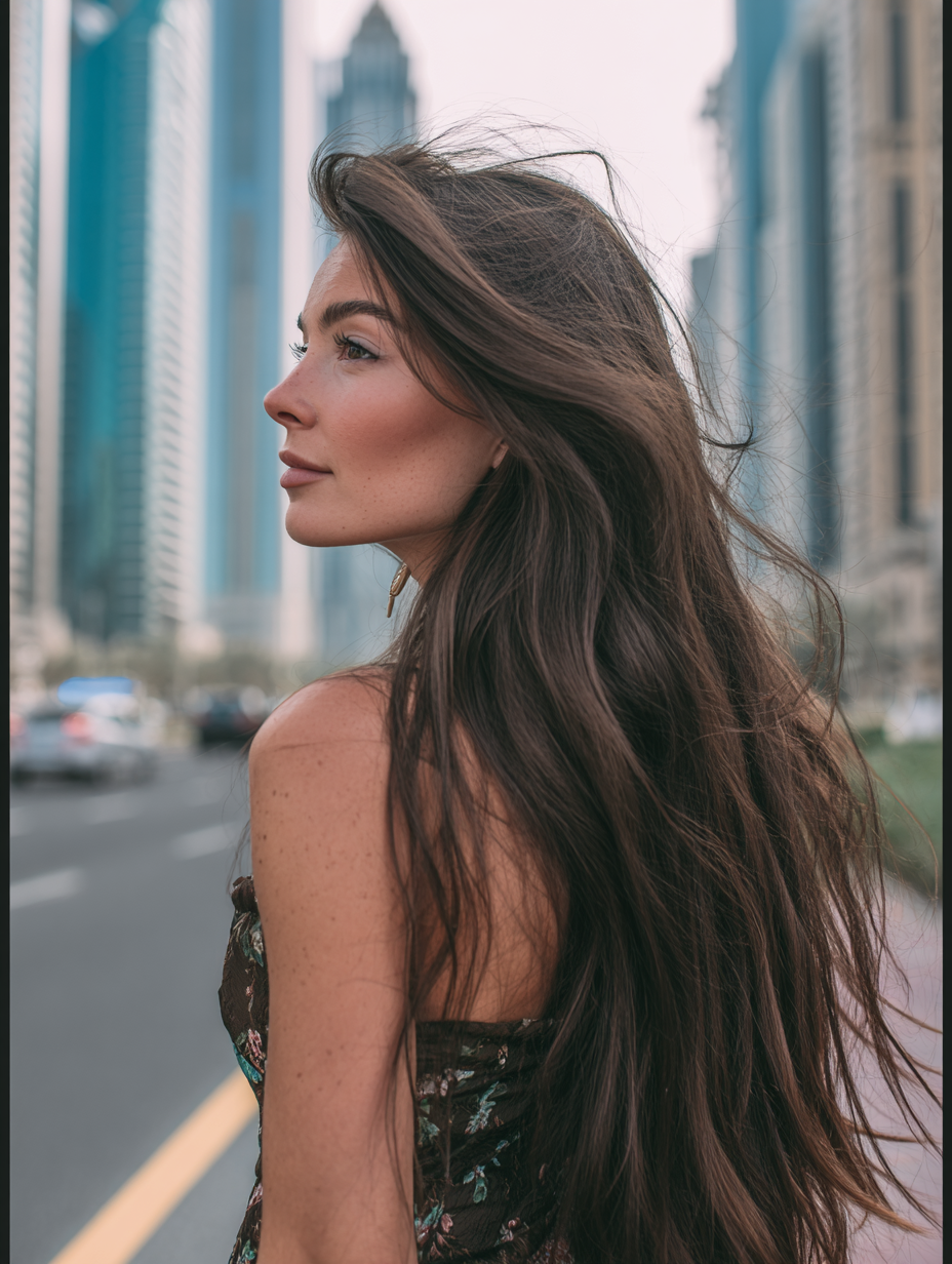 Clip-In, 100 Grs Human hair (7 pcs set) - #8 Brown