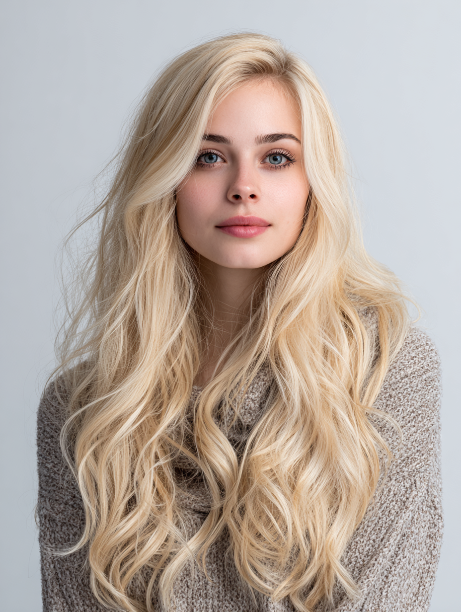 Clip-In, 100 Grs Human hair (7 pcs set) - #613 Blond