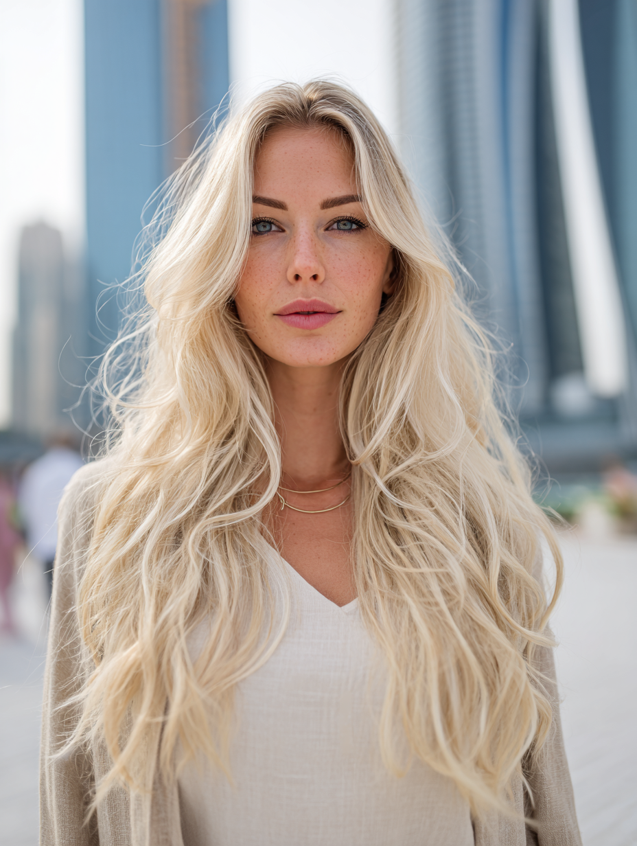 Clip-In, 100 Grs Human hair (7 pcs set) - #613 Blond