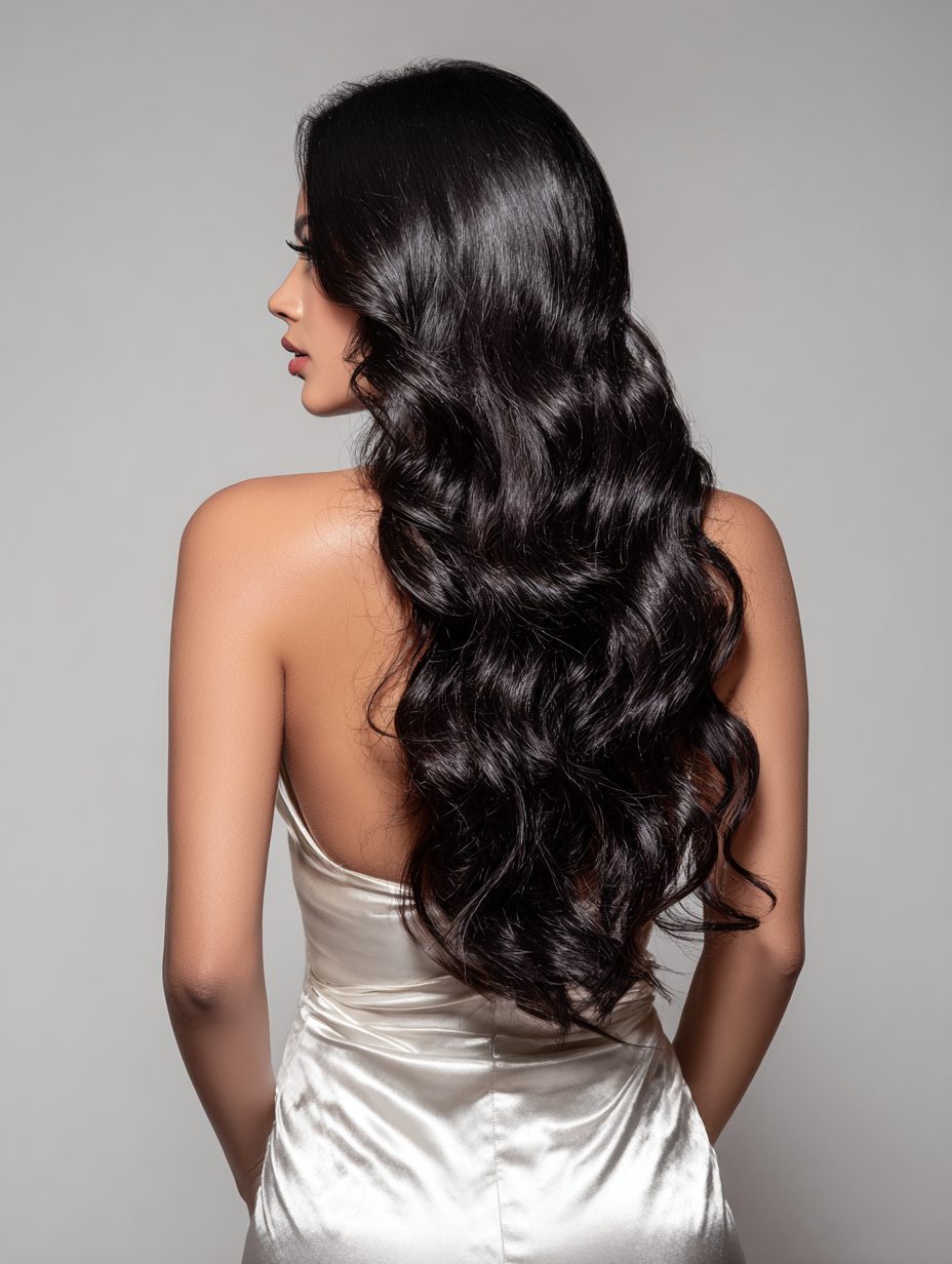 Clip-In, 100 Grs Human hair (7 pcs set) - Black