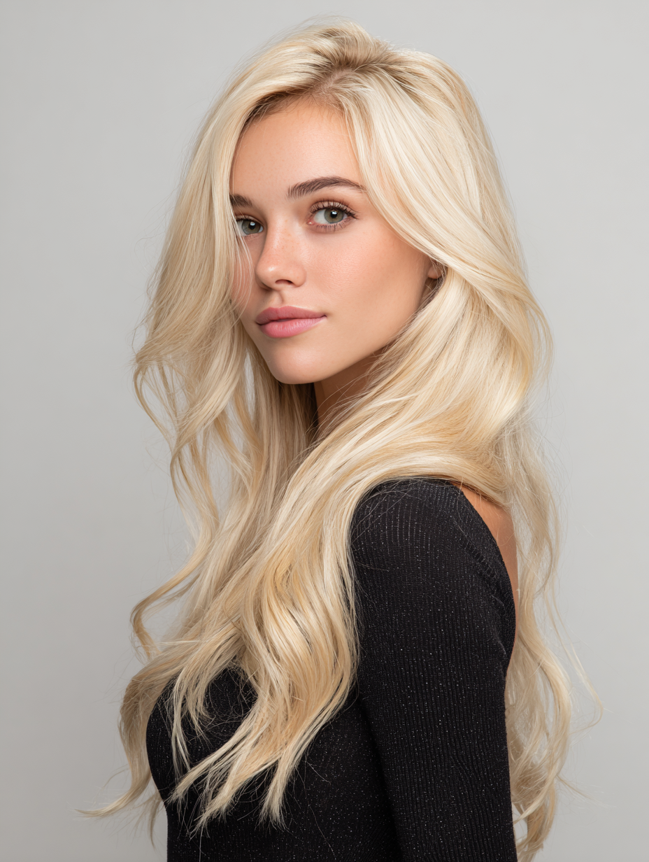 Clip-In, 100 Grs Human hair (7 pcs set) - #613 Blond