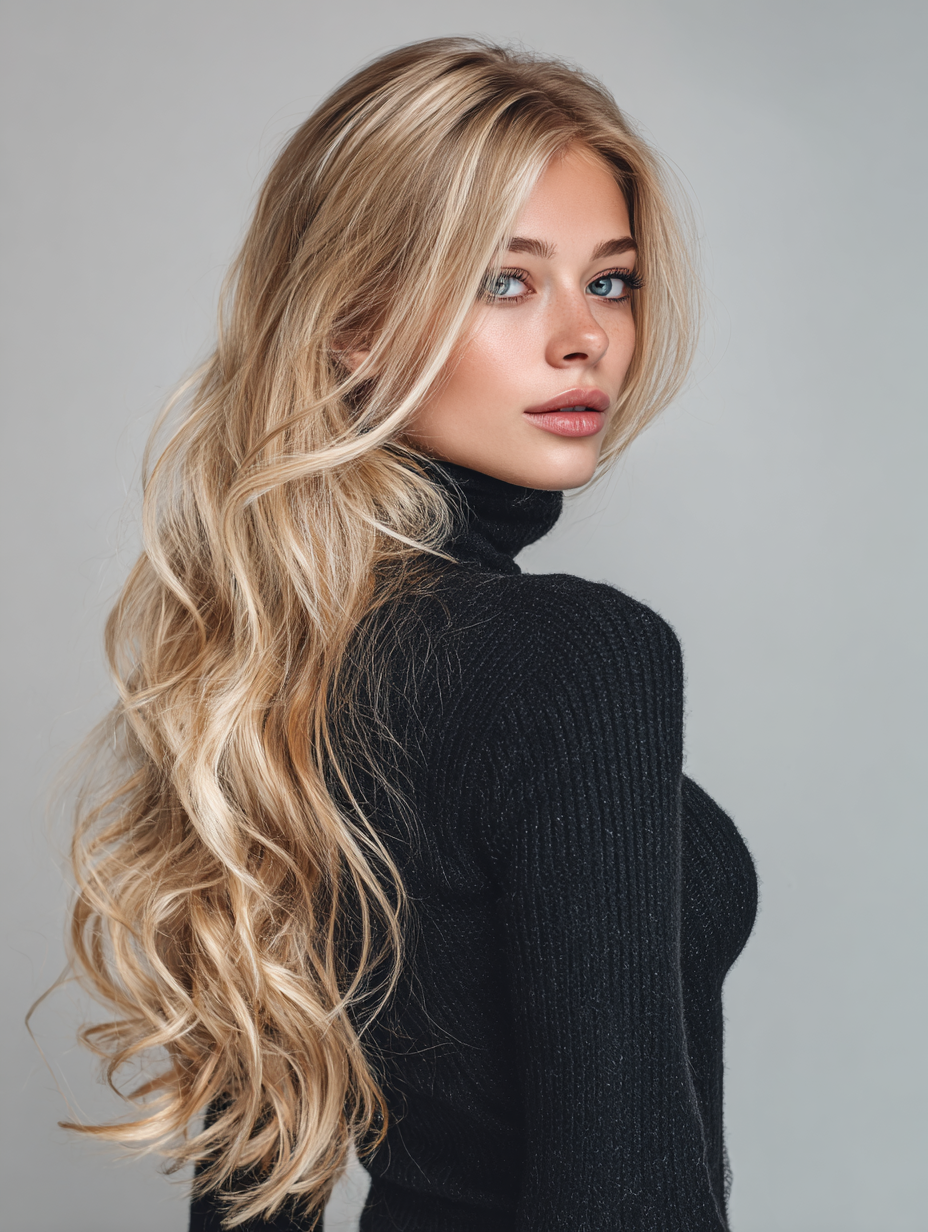 Clip-In, 100 Grs Human hair (7 pcs set) - #613 Blond