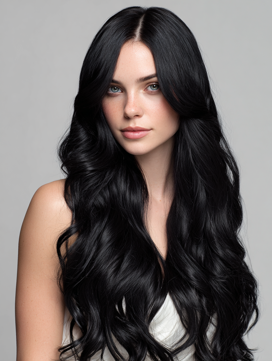 Clip-In, 100 Grs Human hair (7 pcs set) - Black